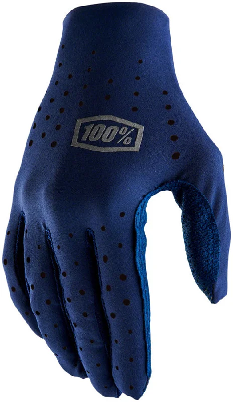 Bicycle tire clip-100% Sling Gloves - Navy Full Finger Medium