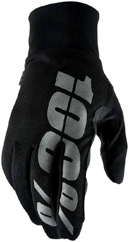 Bicycle lock clip-100% Hydromatic Gloves - Black Full Finger Large