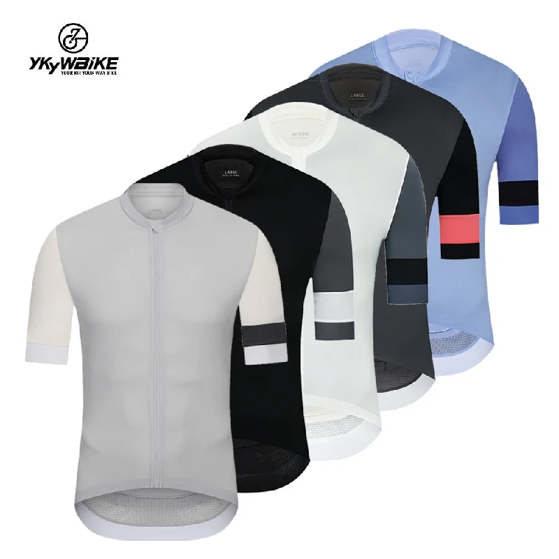 Bicycle bar strap-YKYW Men's Cycling Jersey Stitched Color Design Summer Short Sleeve Breathable Quick Dry YKK Zipper 10 Colors