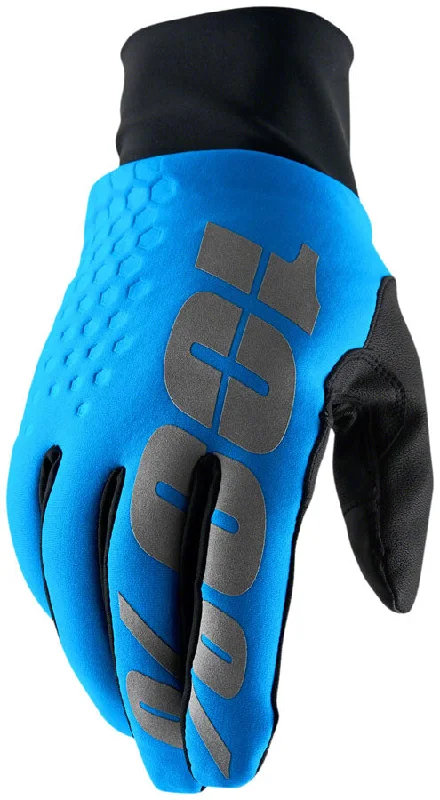 Bicycle lock pad-100% Hydromatic Brisker Gloves - Blue Full Finger Medium