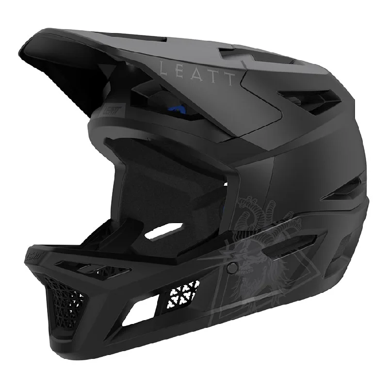 Bicycle mirror pad-Leatt MTB Gravity 4.0 Men Full Face Helmet Stealth S 55-56cm