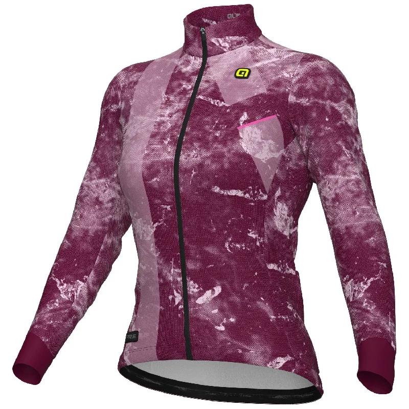 Cycling gloves strap-Maglia maniche lunghe donna Ale PR-E Icy - Bordeaux