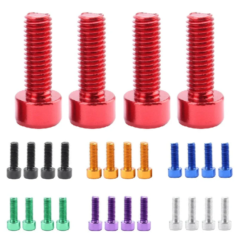 Cycling gloves clip-4 Pcs/Set Bicycle Water Bottle Cage Bolts Holder Screws Hex Socket Screws M5 Aluminum Holder Bolts MTB Road Bike Accessories