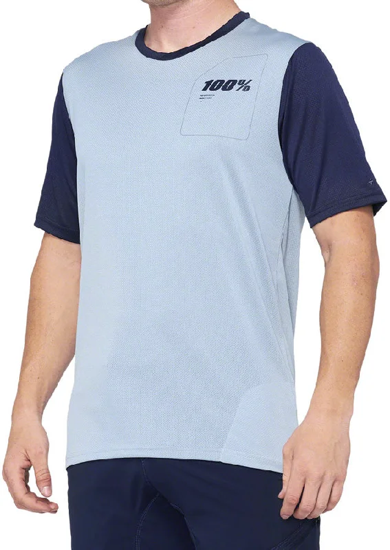 Bicycle fix clip-100% Ridecamp Jersey - Blue/Navy Short Sleeve Mens X-Large