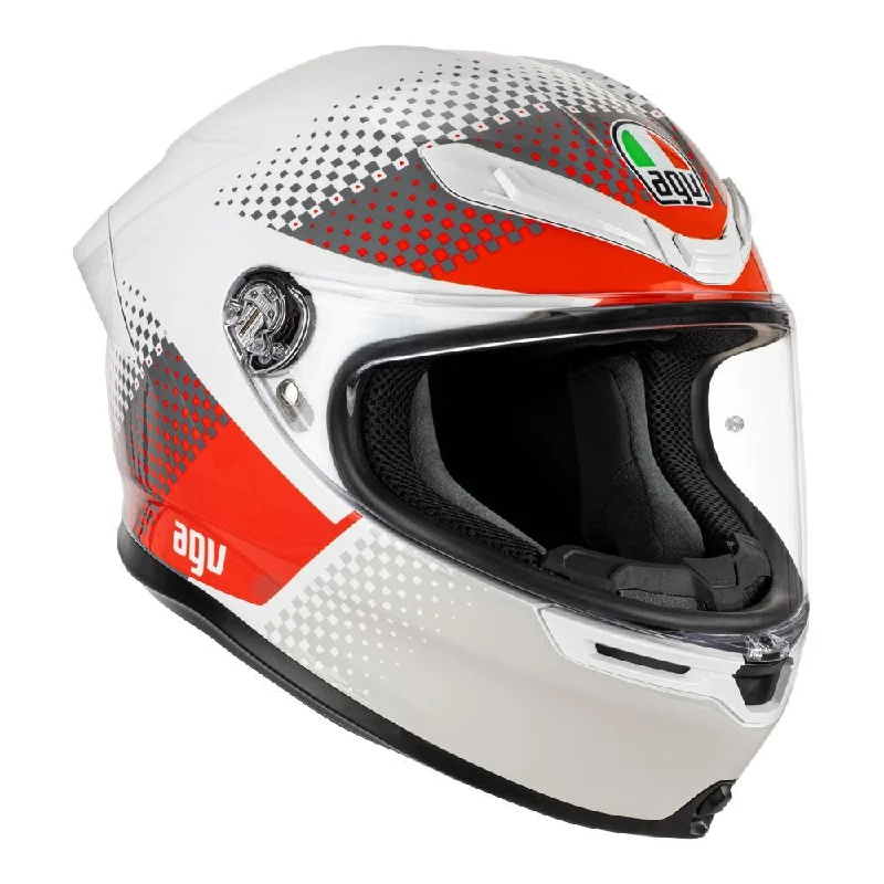 Bicycle rack strap-AGV K6 S FISION HELMET - WHITE/RED/LIGHT GREY