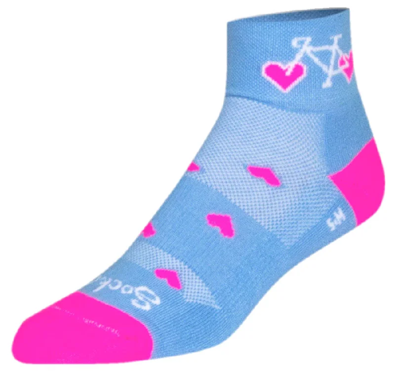 Bike wheel pad-SockGuy Classic Wheel Luv Socks - 2" Blue Large/X-Large