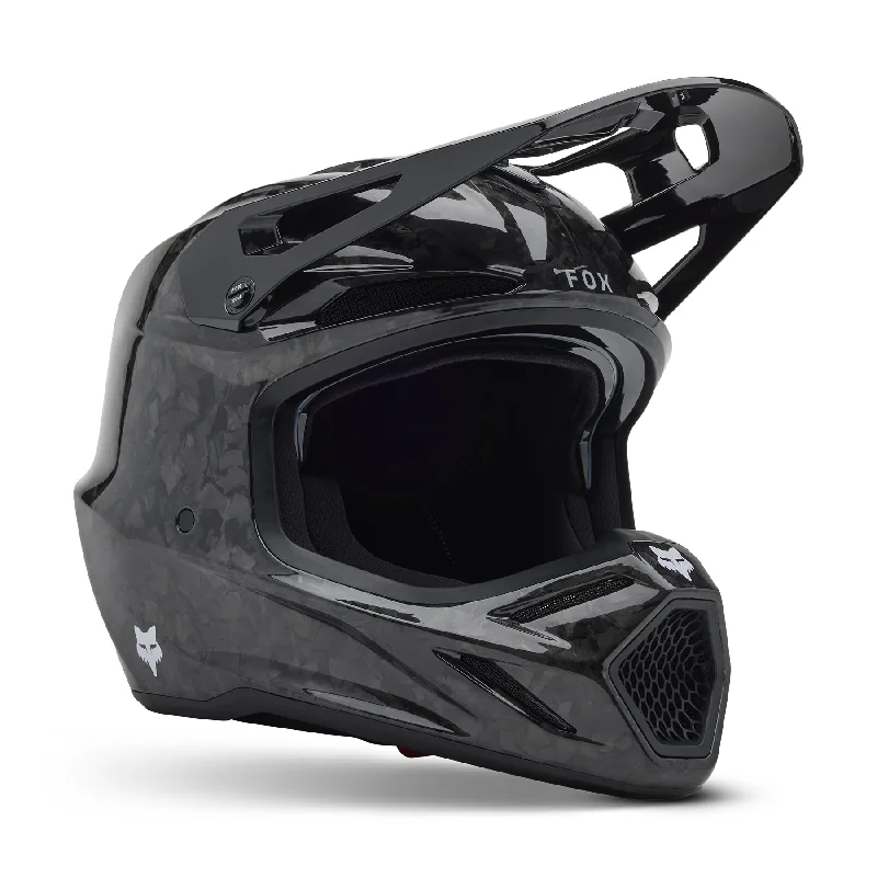 Mountain bike pads-FOX 2025 V3 RS CARBON SOLID HELMET - BLACK