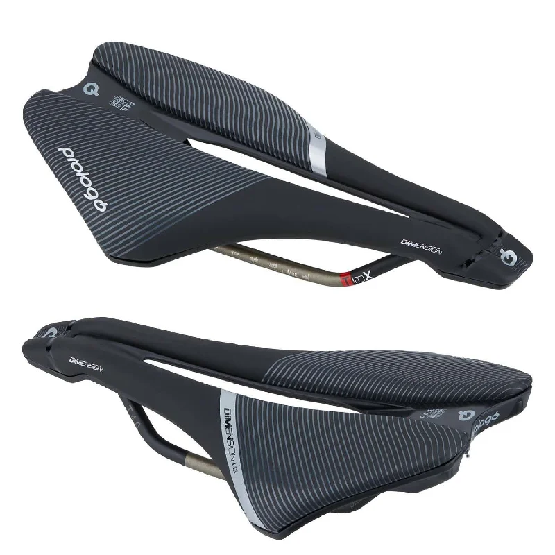 Bicycle mirror pad-Prologo Dimension 143 T4.0/Triox Rail Road Bike Saddle Hollow Design Short Nose Saddle Black