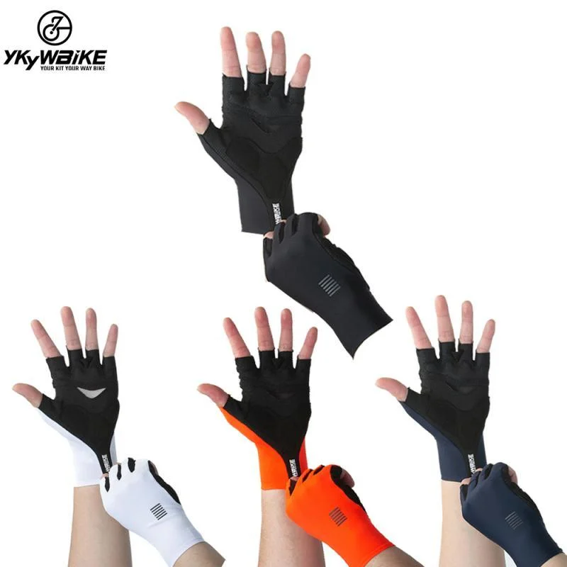 Bicycle gear pad-YKYW MTB Road Cycling Half Finger Gloves Antibacterial Lycra mesh Design Ventilation Perspiration Shockproof 6 Colors