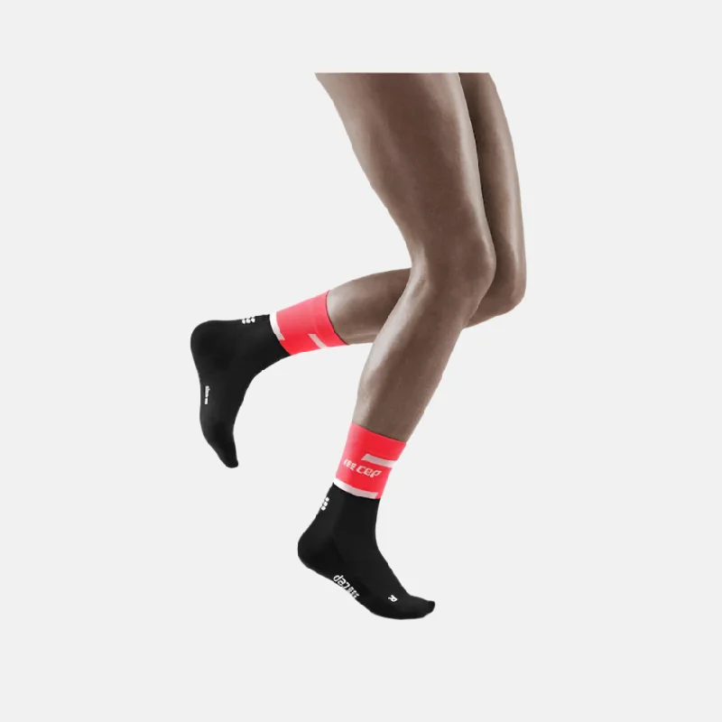 Bicycle spoke clip-Cep The Run Ultralight Compression 4.0 Mid Cut Women's Socks -Pink/Black