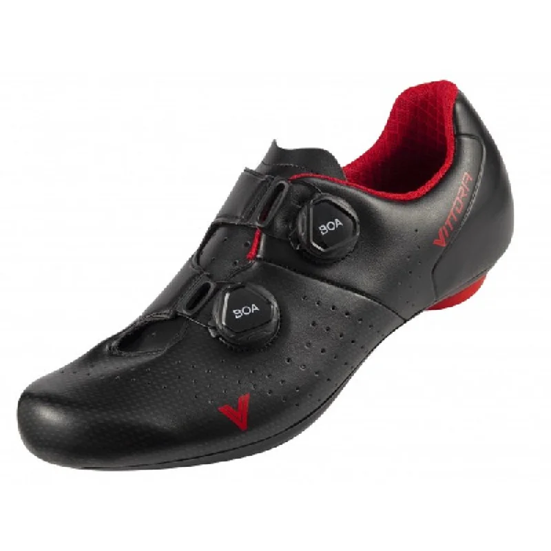 Road bike clip-Vittoria Veloce Carbon Road Cycling Shoes (Black/Red) EU 38, EU 42