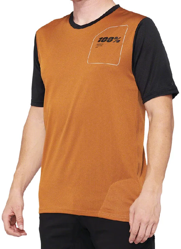 Bicycle mirror pad-100% Ridecamp Jersey - Terracotta/Black Short Sleeve Mens Medium