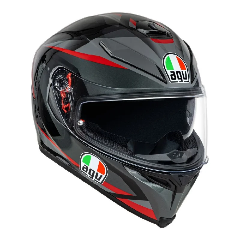 Cycling lamp pad-AGV K5 S PLASMA HELMET - GREY/BLACK/RED