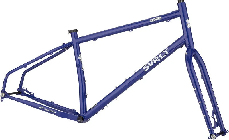 Bike frame strap-Surly  Grappler Frameset - 27.5 Steel Subterranean Homesick Blue Medium