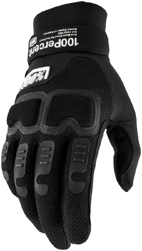 Mountain bike strap-100% Langdale Gloves - Black Full Finger Mens Medium