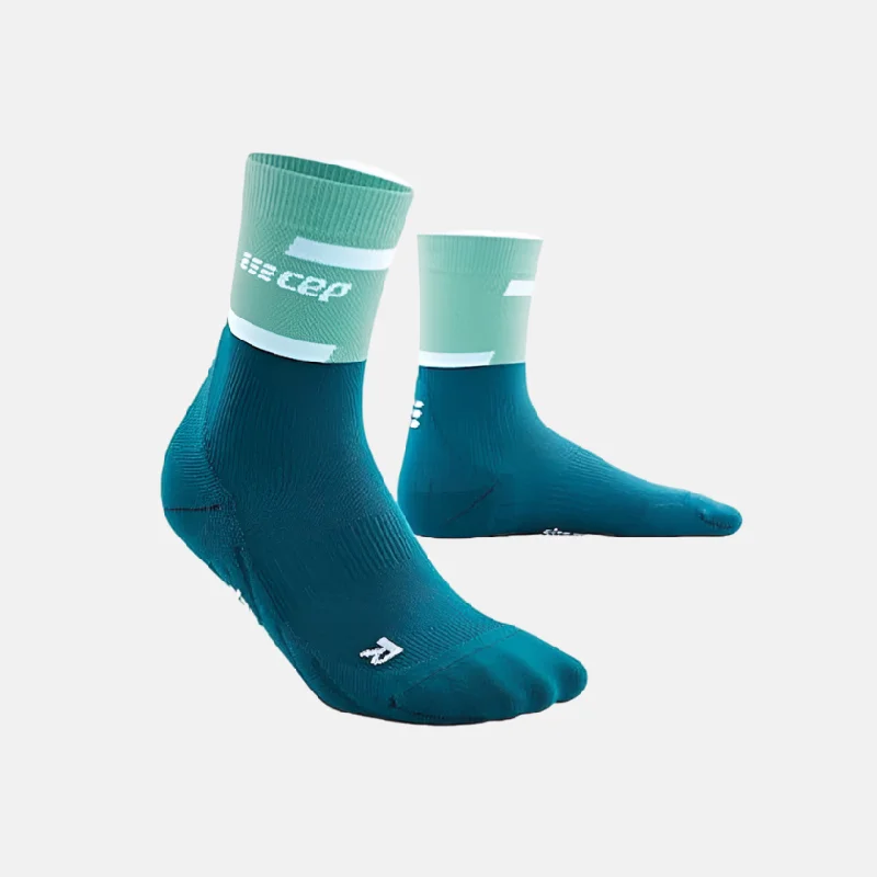 Cycling socks clip-Cep The Run Ultralight Compression 4.0 Mid Cut Women's Socks -Ocean/Petrol