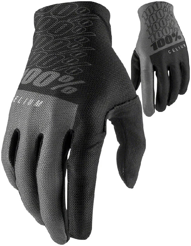 Bike seat strap-100% Celium Gloves - Black/Gray Full Finger Medium