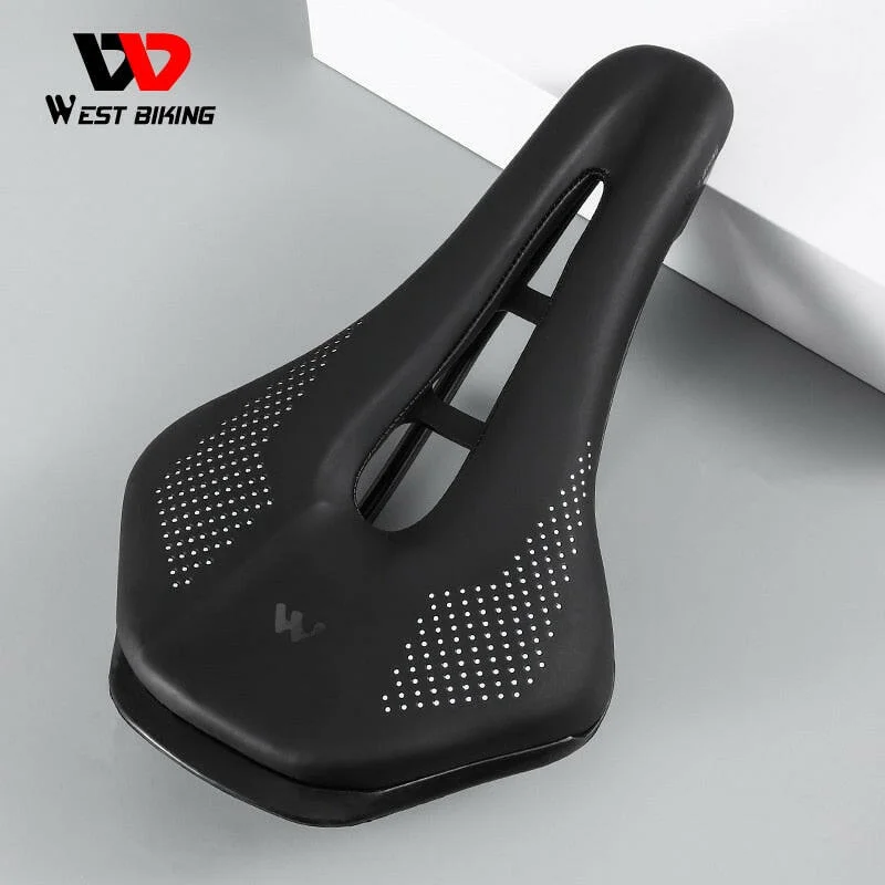 Road bike strap-Ultralight Mountain Bicycle Saddle MTB Short Nose Road Bike Seat PU Leather Hollow Prostatic Saddle Bicycle Parts