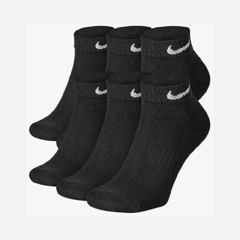 Cycling lamp clip-Nike Everyday Cushioned Training Low Socks (6 Pairs) - Black/White