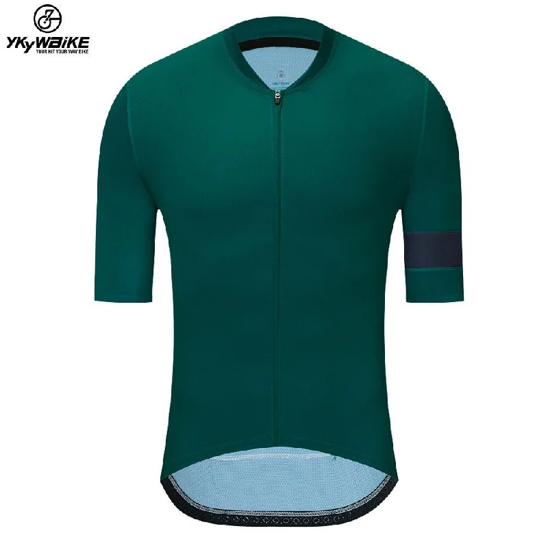 Road bike pad-YKYW Men's PRO Team Aero Cycling Jersey Breathable Low Cut Collar MTB Short Bicycle Clothing