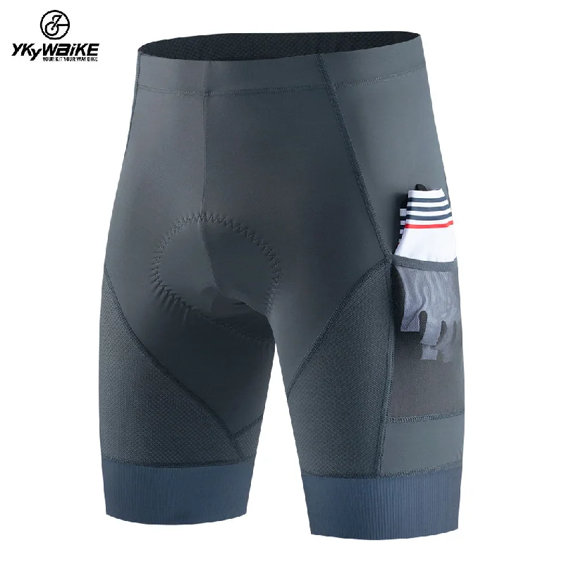 Bicycle lock pad-YKYW Men's Cycling Shorts Padded Comfortable Road Biking Pants 2 Pocket Tights Slim Fit 2 Colors