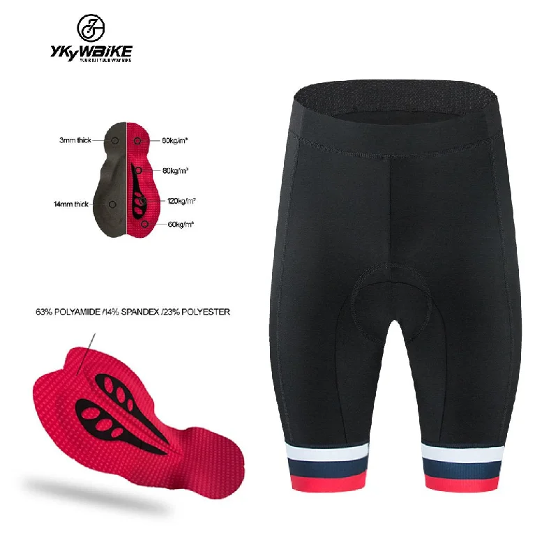 Bike seat clip-YKYW Men's Cycling Shorts Breathable Shockproof Sponge Pad Black