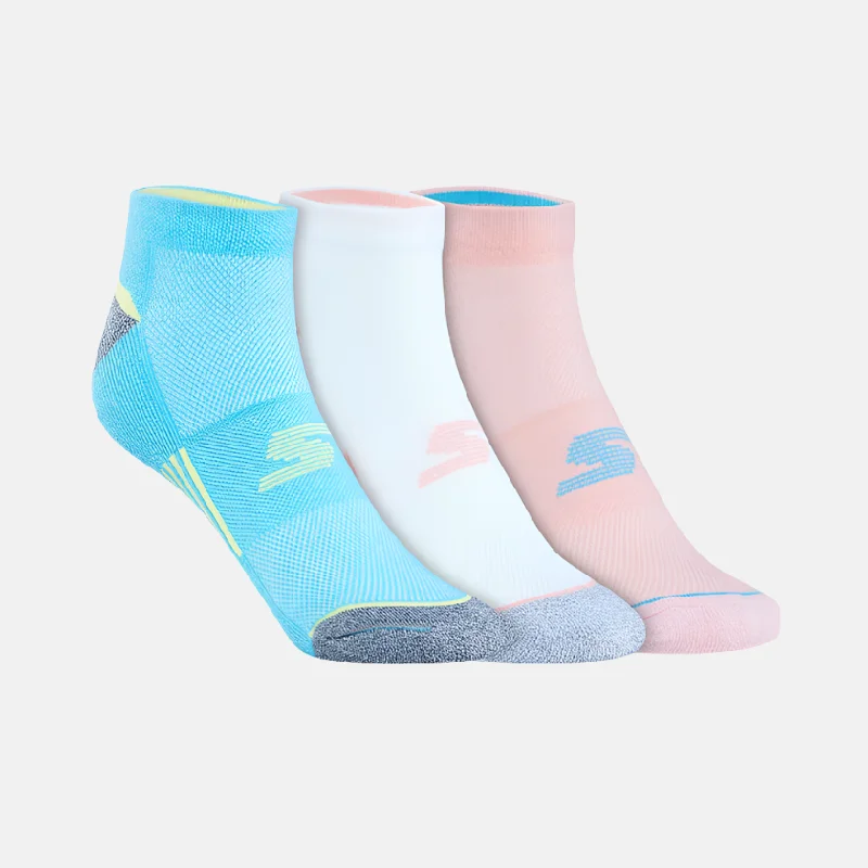 Mountain bike clip-Skechers 1/2 Terry Low Cut 3 pack Women's Socks -Multi Colour