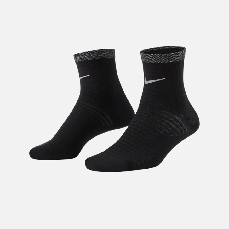 Cycling gloves clip-Nike Spark Lightweight Running Ankle Socks - Black/Reflect Silver