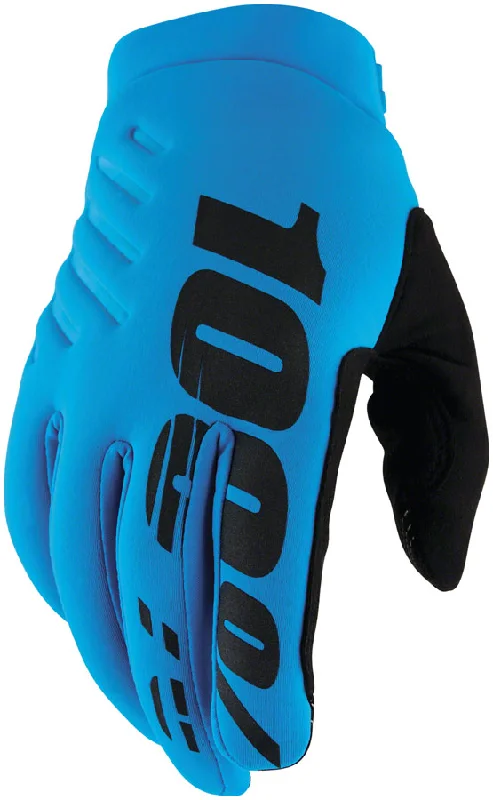 Mountain bike strap-100% Brisker Gloves - Turquoise Full Finger Mens Large