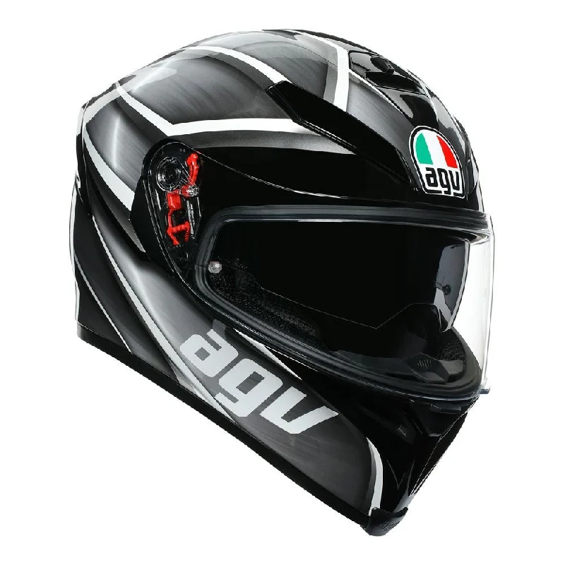 Bike chain clip-AGV K5 S TEMPEST HELMET - BLACK/SILVER