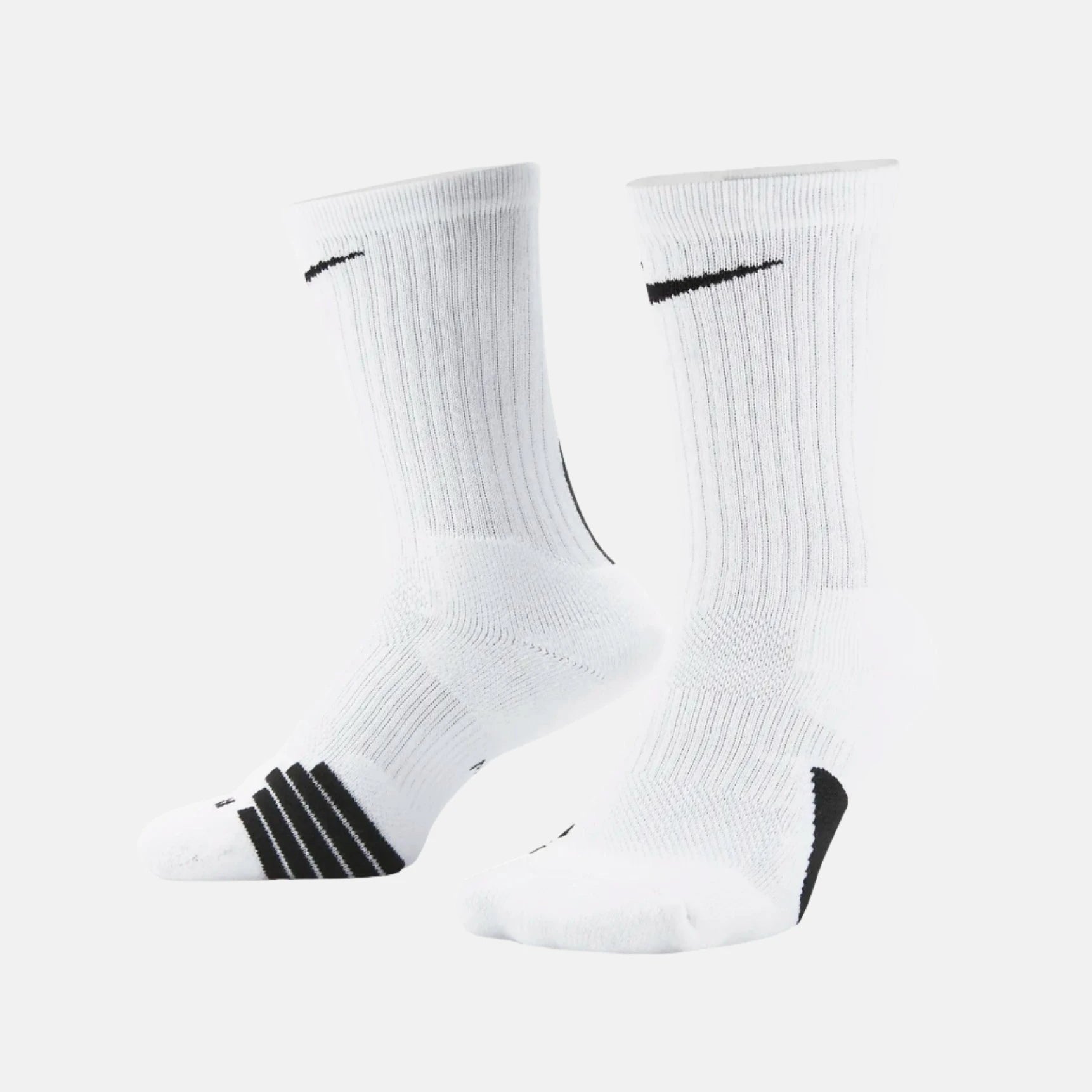 Bicycle rack strap-Nike Elite Crew Basketball Socks -White/Black/Black