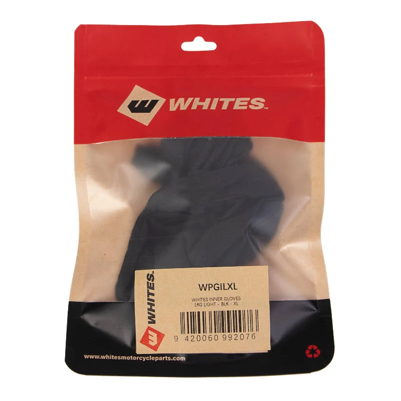 Bike chain clip-WHITES INNER GLOVES 16G LIGHT - BLK - XL