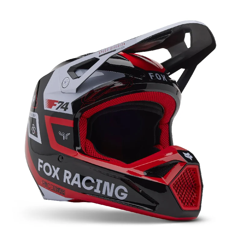 FOX 2025 V1 RACE SPEC HELMET - FLO RED