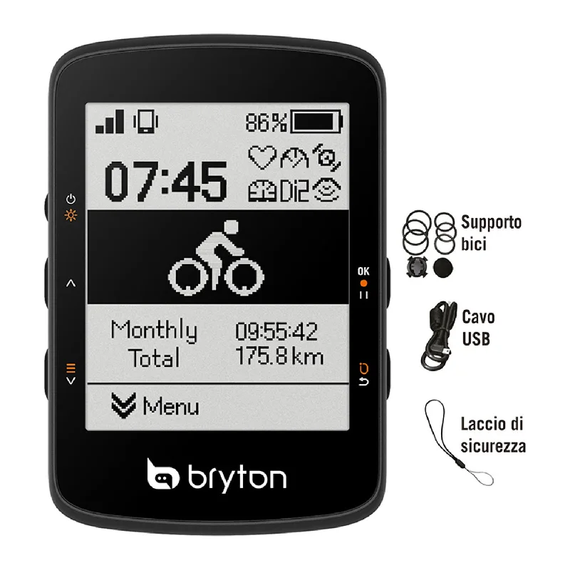 Bicycle gear clip-Bryton GPS RIDER 460E - Nero