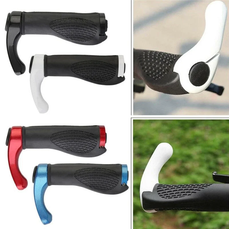 Bicycle chain clip-Bike Handlebar Grips Comfortable Rubber Handle gloves Aluminum Lock-on Bicycle Handle Bar End Grips Mountain Scooter MTB Road