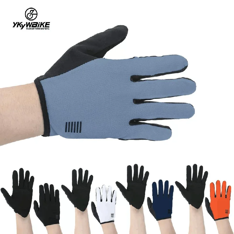 Cycling mask pad-YKYW MTB Road Cycling Touch Screen Full Finger Gel Gloves Mesh Fabric Quick-drying Elastic Breathable XRD Technology Shockproof 5 Colors