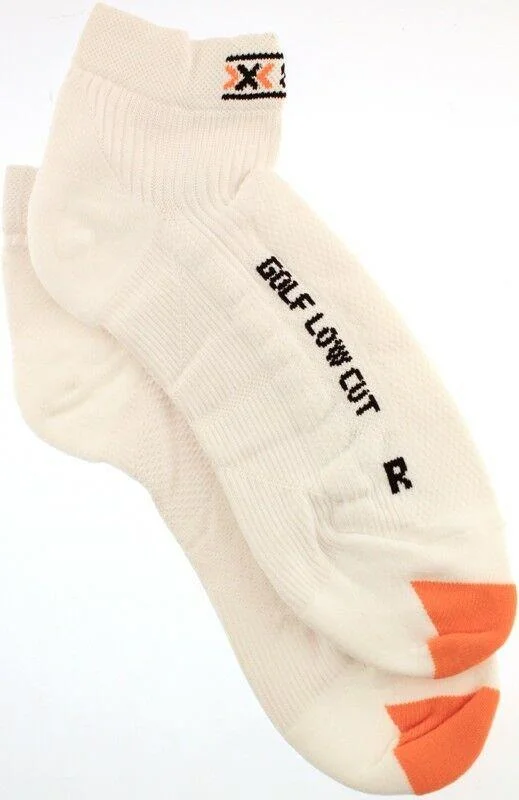 Road bike clip-X-SOCKS GOLF Low Cut Women's MSRP $32 7.5 - 9 EU 39 - 40 Pair White Orange NEW