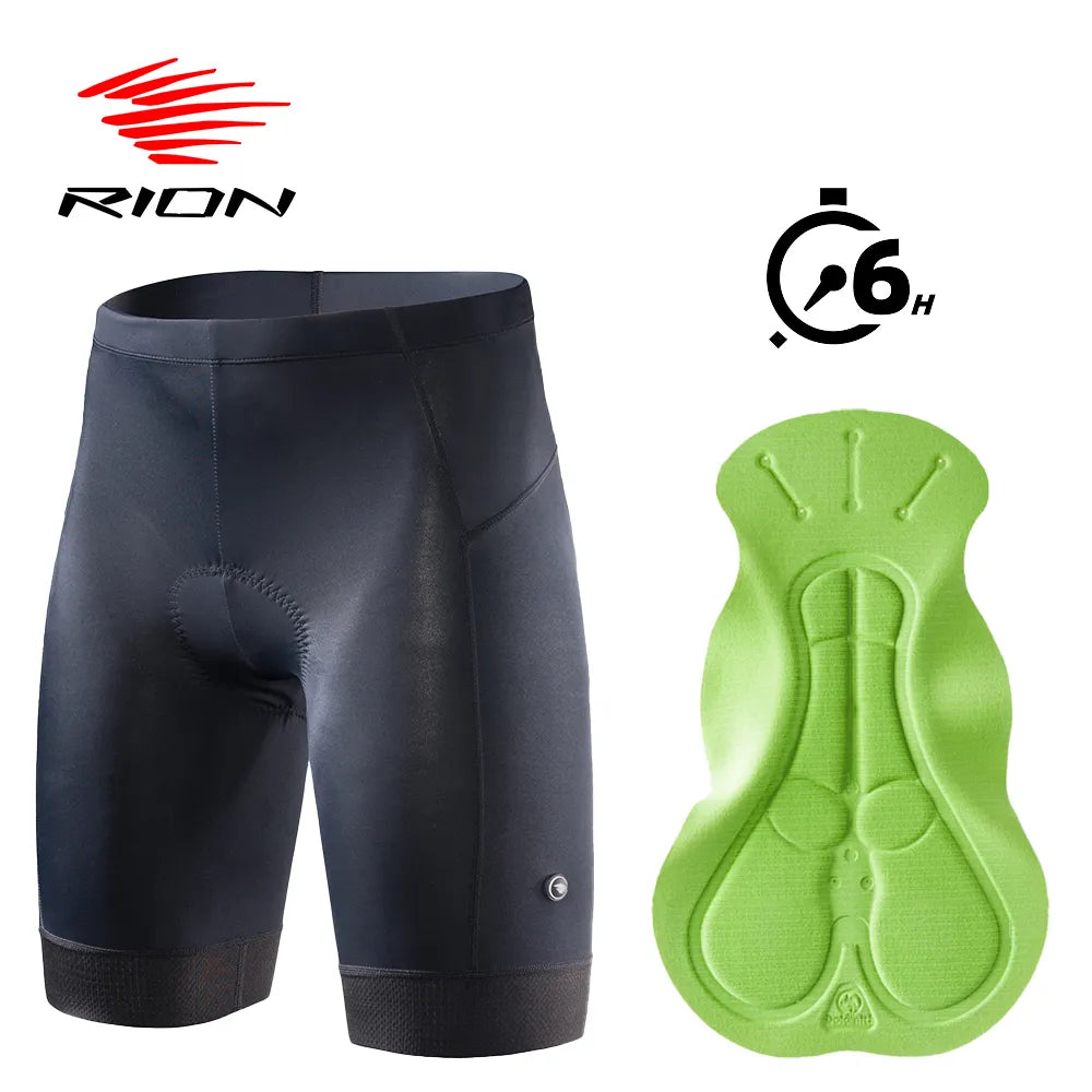 Bike wheel strap-RION Men's Cycling Shorts MTB Mountain Bike Tights Bicycle Clothing Bike Pants 3D Pad Outfit Long Distance Male Shorts 6 Hours