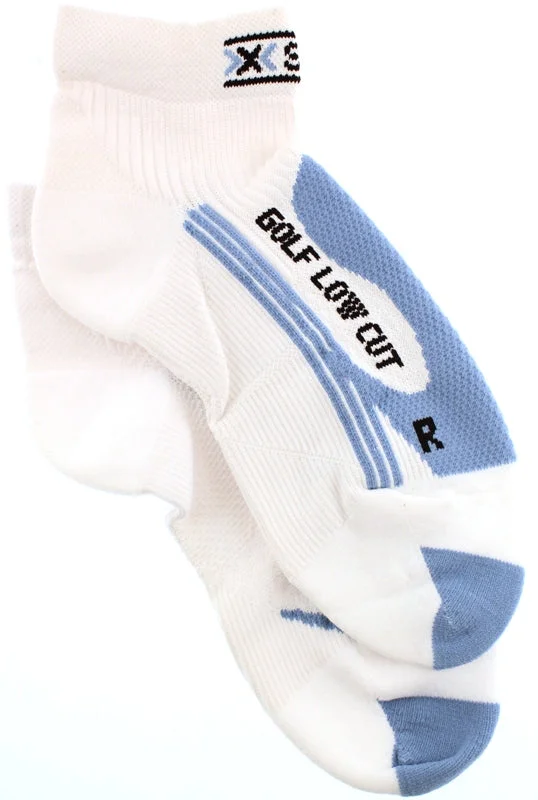 Bike chain strap-X-SOCKS GOLF Low Cut Women's MSRP $32 US 4.5 - 5.5 EU 35 - 36 Pr White Blue NEW