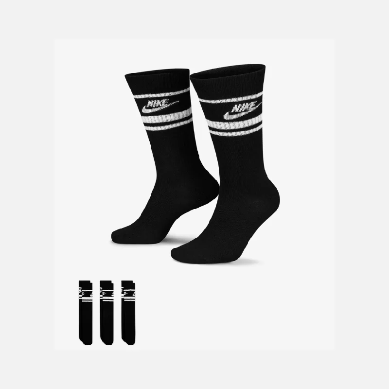 Cycling vest pad-Nike Sportswear Dri-FIT Everyday Essential Crew Socks (3 Pairs) -Black/White