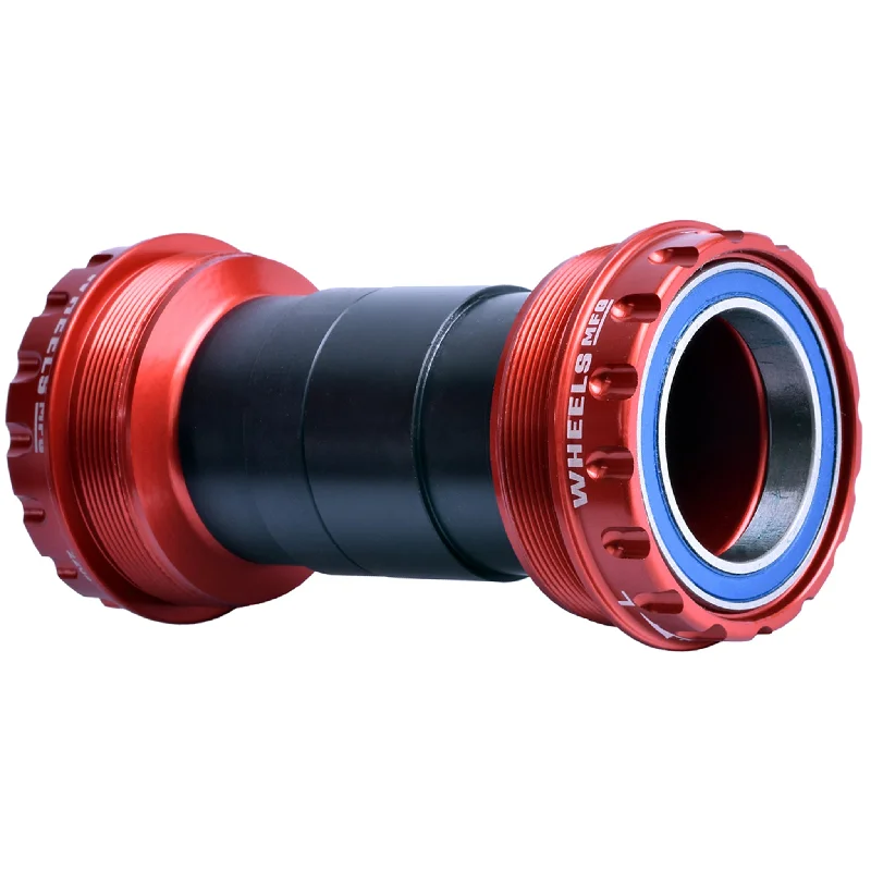 Mountain bike clip-Wheels Manufacturing T47 Outboard Bottom Bracket - For 30mm Spindle ABEC-3 Bearings Fits Frames 68mm-100mm BB Shells Red