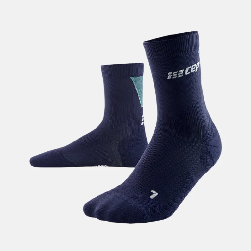 Cycling cap clip-Cep Run Ultralight Mid Cut Men's Compression Socks -Blue/Light Blue