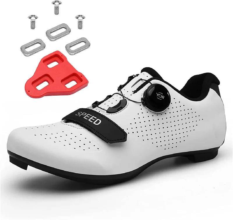 Bike wheel clip-Scurtain Unisex Road Bike Cycling Shoes, White, EU 38