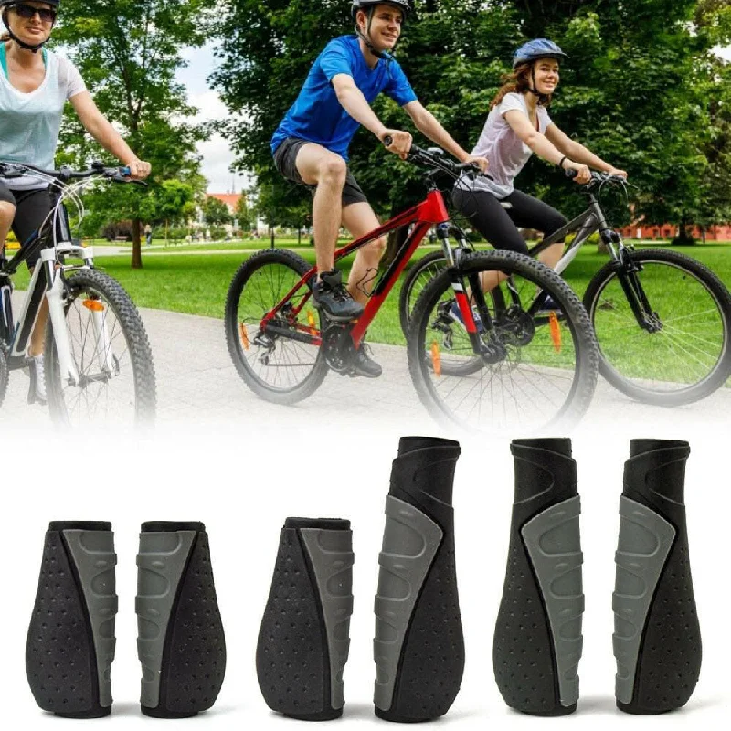 Bicycle gear clip-MTB Bicycle Grips Handlebar Short Long Bike Grips Anti-Skid Rubber Handle Cycling Mountain Bike Grip Ergonomic