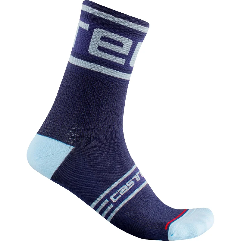 Cycling gloves strap-Castelli Prologo 15 Socks (Savile Blue)