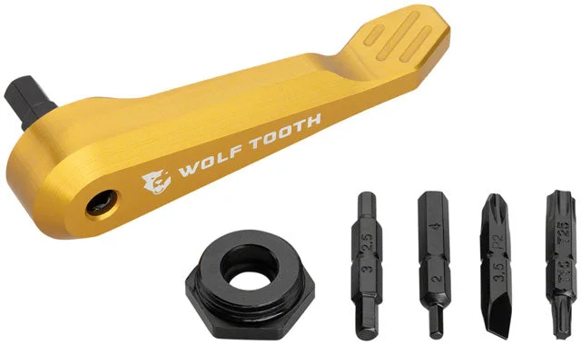 Bicycle spoke clip-Wolf Tooth Axe Handle Multi-Tool - Gold