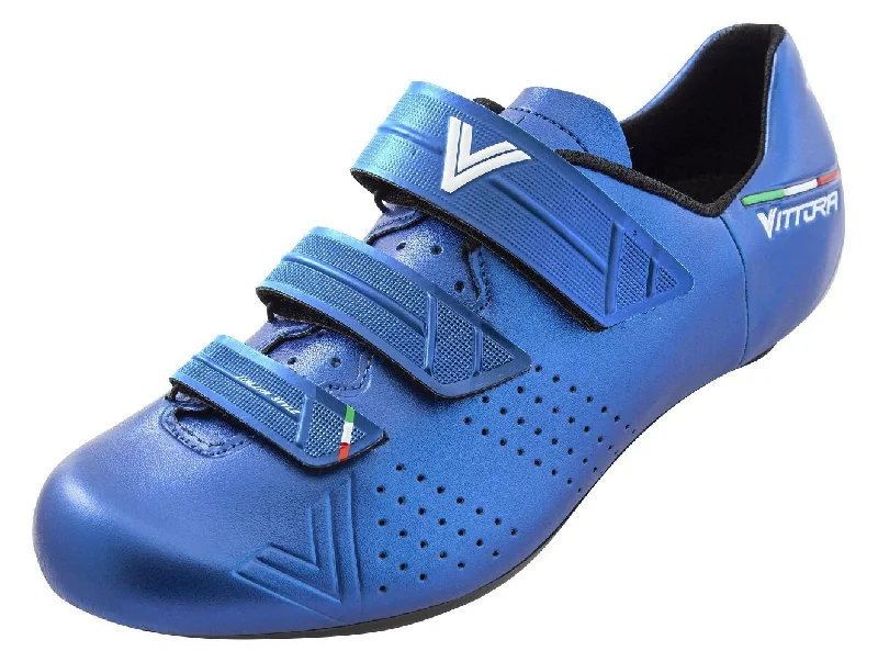 Road bike clip-Vittoria Rapide Road Cycling Shoes (Blue)