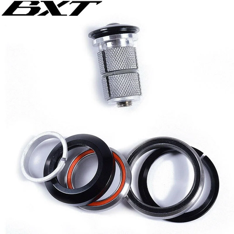 Mountain bike clip-Bike headset 1-1/8"-1-1/2" for frame headset tapered MTB or road bicycle headset top cap bicycle Accessories straight bearing