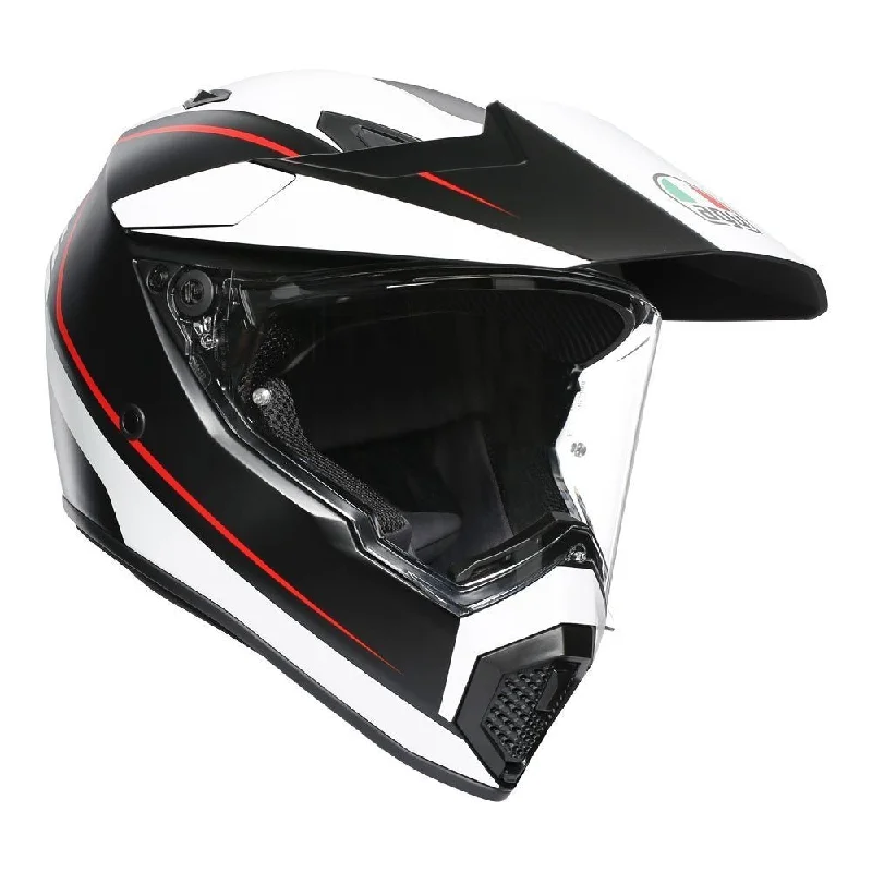 Road bike strap-AGV AX9 PACIFIC ROAD HELMET - MATT BLACK/WHITE/RED