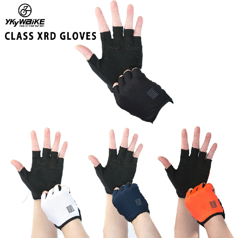 Cycling shin clip-YKYW MTB Road Cycling Half Finger Gloves Mesh Fabric Quick-drying Elastic Breathable XRD Technology Shockproof 5 Colors